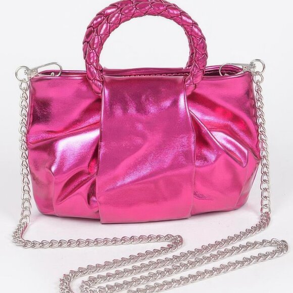 Metallic Top Handle Crossbody Bag - Picture 5 of 7